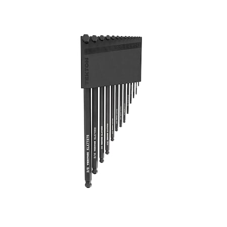 Short Arm Ball End Hex L-Key Set With Holder, 13-Piece 0.050-3/8 In.